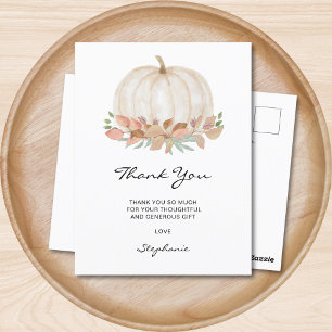 Little Pumpkin Baby Shower Thank You Postcard