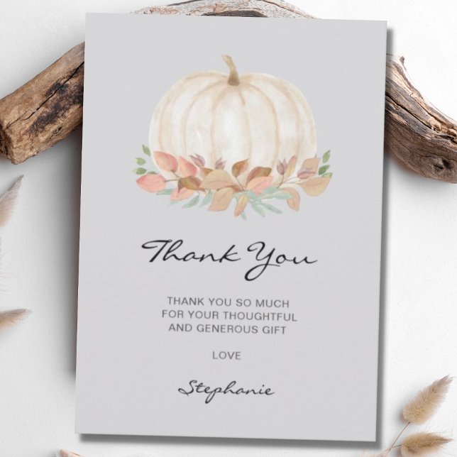 Little Pumpkin Baby Shower Thank You Postcard (Creator Uploaded)