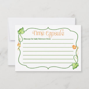 Little Pumpkin Baby Shower Time Capsule Activity Advice Card