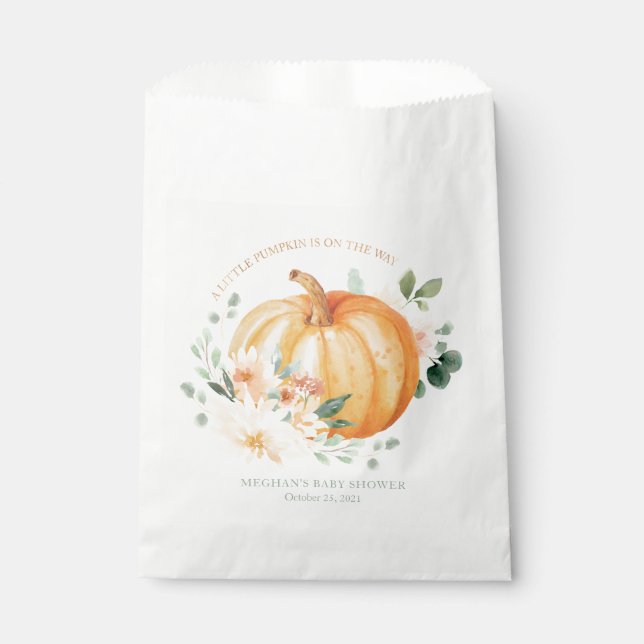 Little Pumpkin Baby Shower Treat Bag Favor (Front)