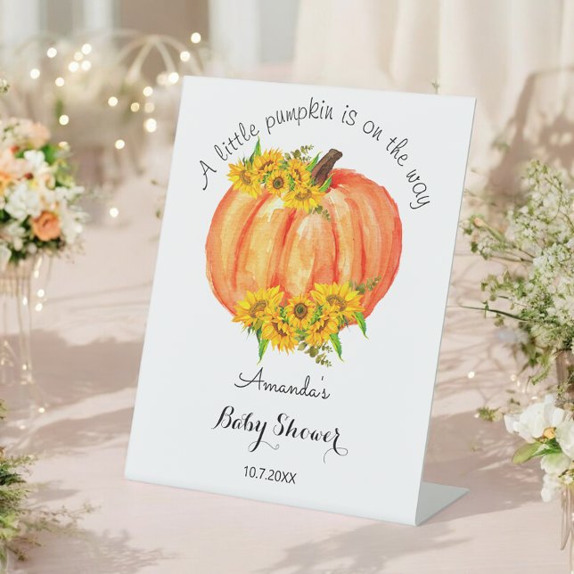 Little Pumpkin Baby Shower Welcome   Pedestal Sign (Creator Uploaded)