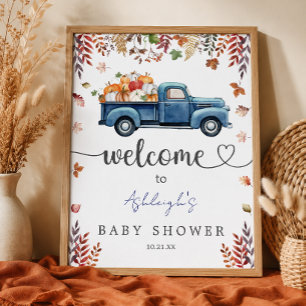 Little Pumpkin Baby Shower Welcome Sign Poster