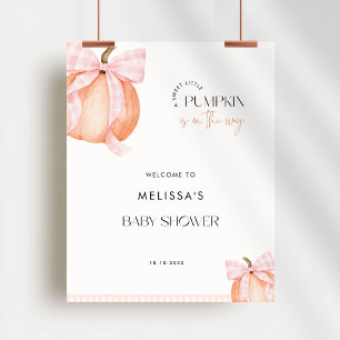 Little Pumpkin Baby Shower Welcome Sign Poster