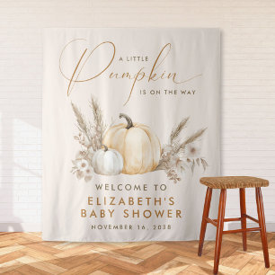Little Pumpkin Baby Shower Welcome Tapestry