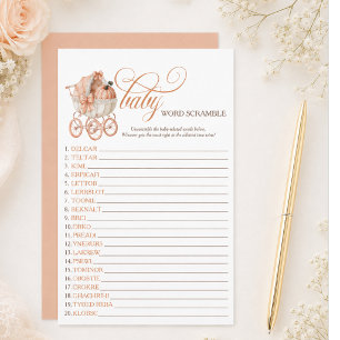 Little Pumpkin Baby Shower Word Scramble Game