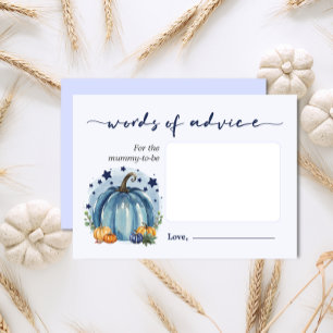 Little Pumpkin Baby Shower Words Of Advice Mummy Enclosure Card