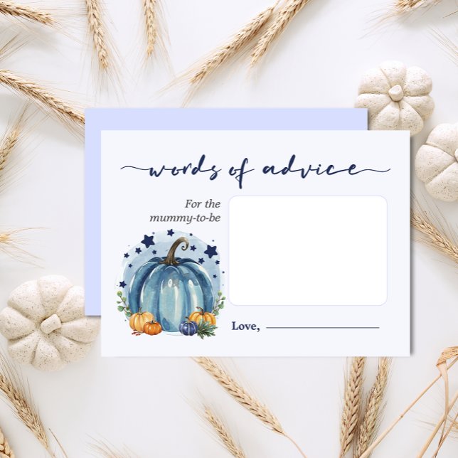 Little Pumpkin Baby Shower Words Of Advice Mummy Enclosure Card (Creator Uploaded)