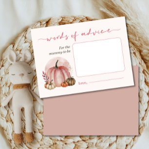 Little Pumpkin Baby Shower Words Of Advice Mummy Enclosure Card