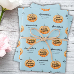 Little Pumpkin Baby Shower  Wrapping Paper Sheet