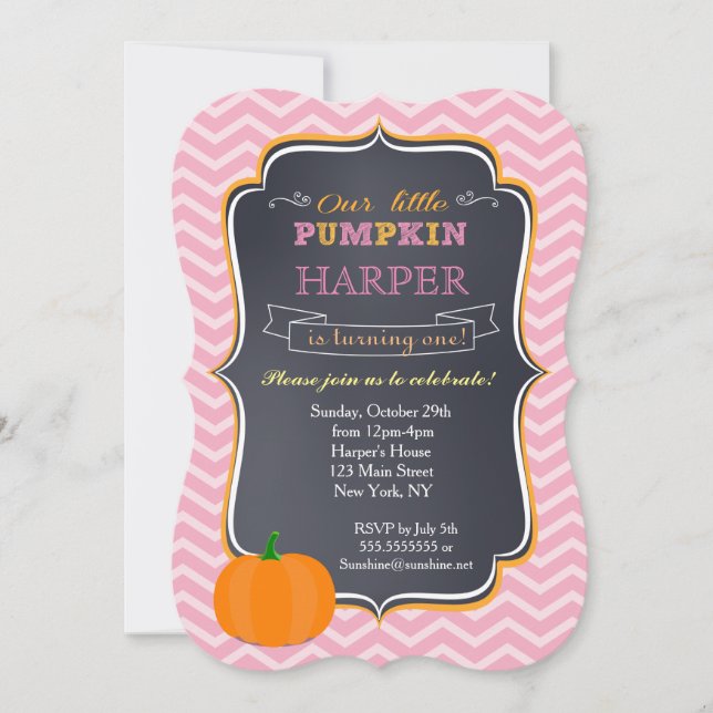 Little Pumpkin Birthday Invitations (Front)