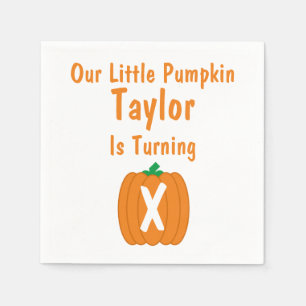 Little Pumpkin Birthday Napkin