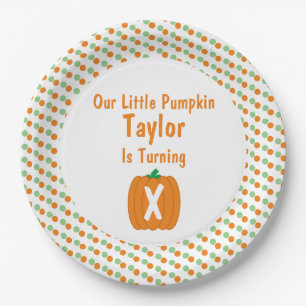Little Pumpkin Birthday Paper Plate