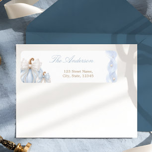 Little Pumpkin Blue Baby Shower Return Address Label