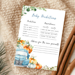 Little Pumpkin Blue Truck Baby Predictions Game