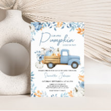 Little Pumpkin Blue Truck Fall Baby Shower