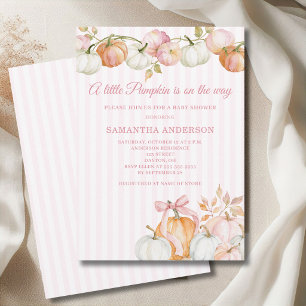 Little Pumpkin Blush Pink Baby Shower Invitation