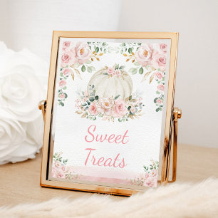 Little Pumpkin Blush Rose Gold Sweet Treats Sign