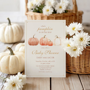 Little Pumpkin Boho Fall Baby Shower Invitation