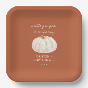 Little Pumpkin Boho Fall Baby Shower Paper Plate
