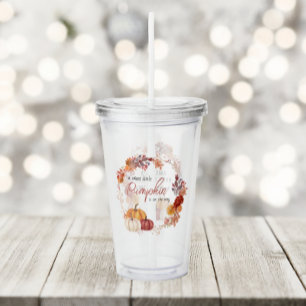 Little Pumpkin Boho Gender Neutral Baby Shower Acrylic Tumbler