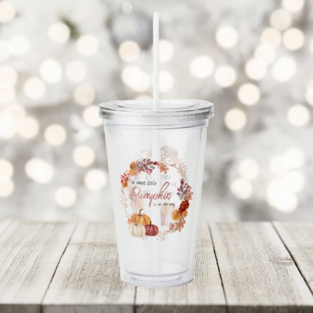 Little Pumpkin Boho Gender Neutral Baby Shower Acrylic Tumbler (Creator Uploaded)