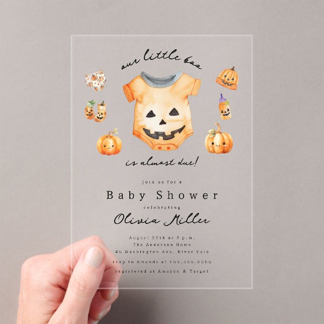  Little Pumpkin Boo Baby Shower  Invitation (Insitu (Handheld))