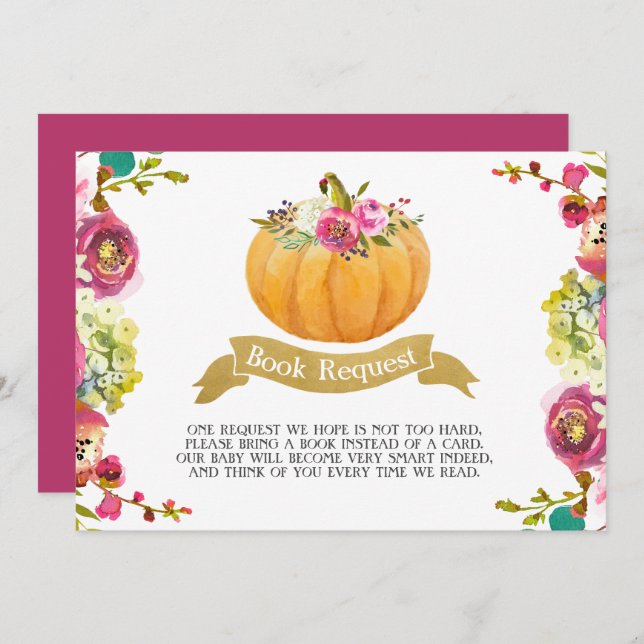 Little Pumpkin Book Request Invitation (Front/Back)