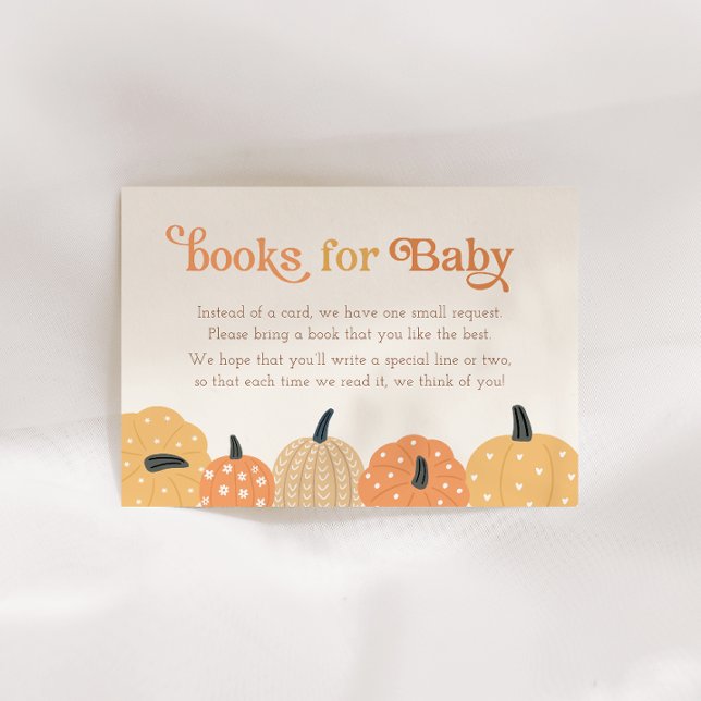 Little Pumpkin Books for Baby Autumn Baby Shower Enclosure Card (Creator Uploaded)