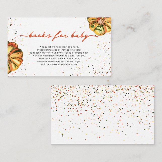 Little pumpkin books for baby enclosure card (Front/Back)