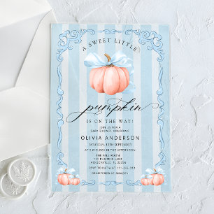 Little Pumpkin Boy Baby Shower Acrylic Invitations