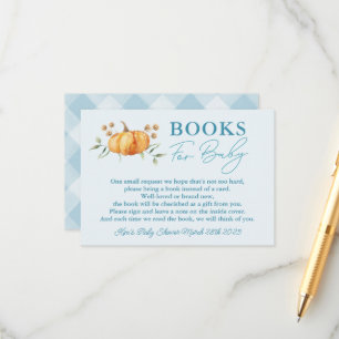 Little Pumpkin Boy Baby Shower Books for Baby  Enclosure Card