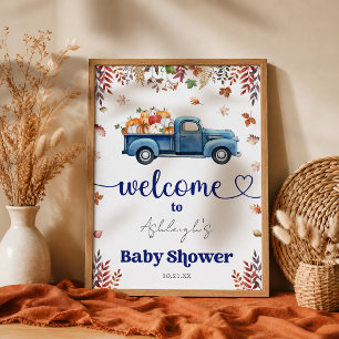 Little Pumpkin Boy Baby Shower Welcome 18x24 Poster