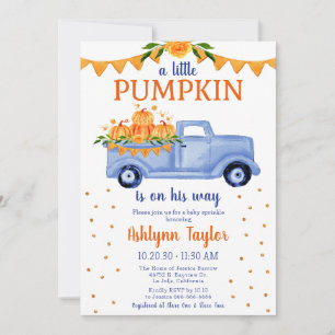 Little Pumpkin Boy Baby Sprinkle Invitation