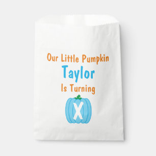 Little Pumpkin Boy Birthday Favour Bag