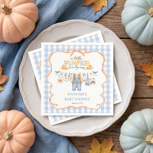 Little Pumpkin Boy Fall Baby Shower Napkin