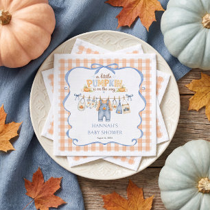 Little Pumpkin Boy Fall Baby Shower Napkin