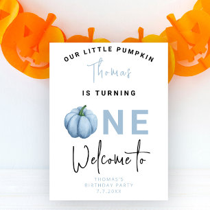 Little Pumpkin boy first Birthday Party  Poster