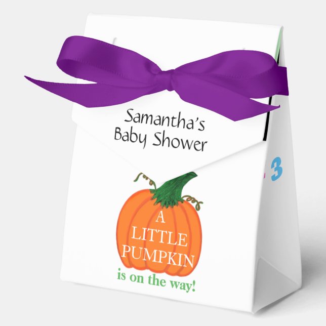 Little Pumpkin Bundle of Joy Baby Shower  Favour Box (Front)