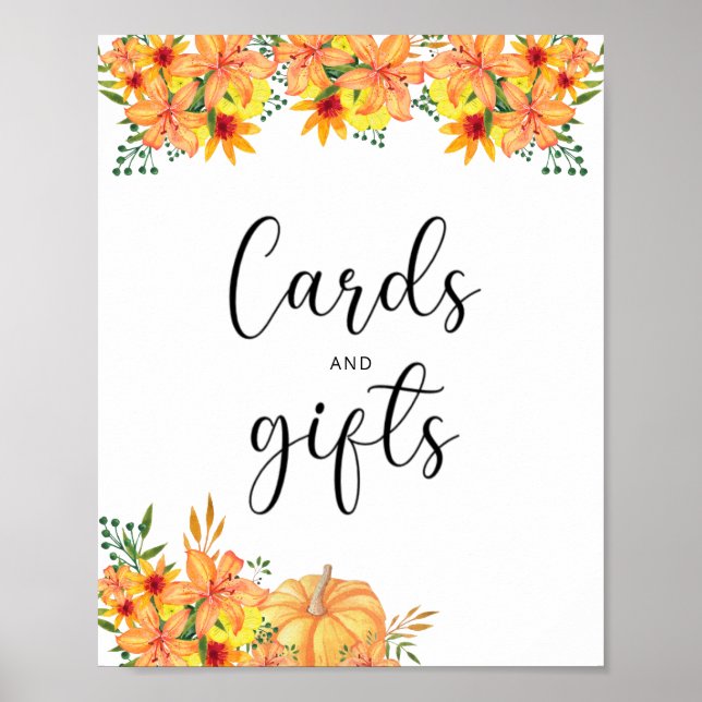 little pumpkin cards and gifts baby shower poster (Front)