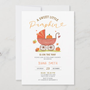 Little Pumpkin Carriage Baby Shower Invite