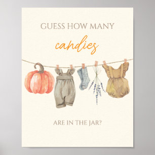Little Pumpkin Clothes Guess How Many Candies Poster