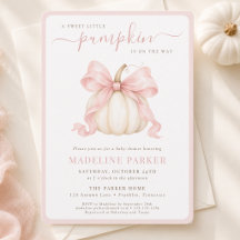Little Pumpkin Coquette Pink Bow Baby Girl Shower