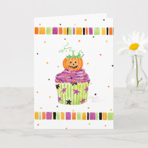 Little Pumpkin Cupcake Halloween Greeting Card