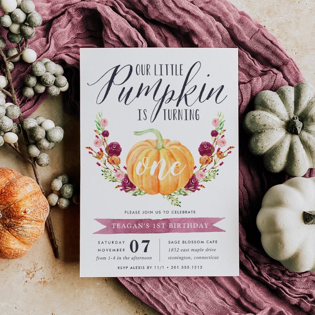Little Pumpkin Custom Age Birthday Party Invitation (Creator Uploaded)