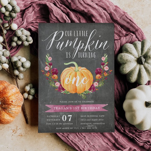 Little Pumpkin Custom Age Birthday Party Invitation (Creator Uploaded)