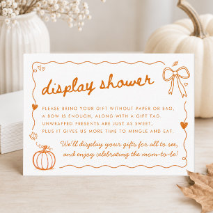 Little Pumpkin Cute Doodle Baby Shower Display Enclosure Card