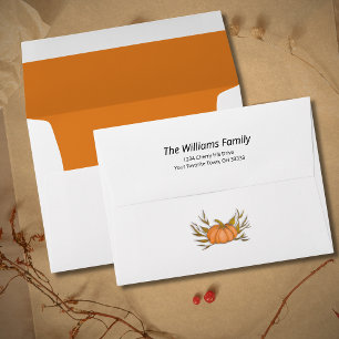 Little Pumpkin Cute Fall Boho Return Address Envelope