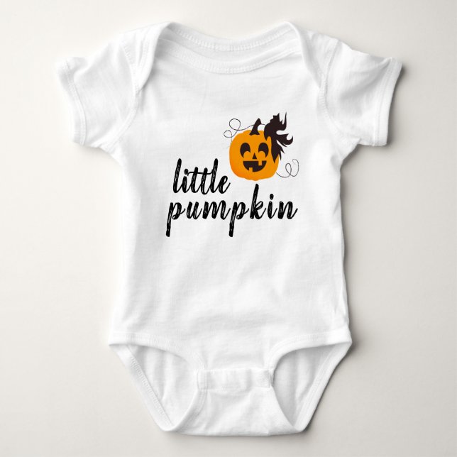 Little Pumpkin Cute Orange Baby Bodysuit (Front)