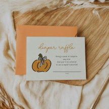 Little Pumpkin Diaper Raffle Baby Shower