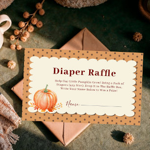 Little Pumpkin Diaper Raffle Baby Shower Fall  Enclosure Card